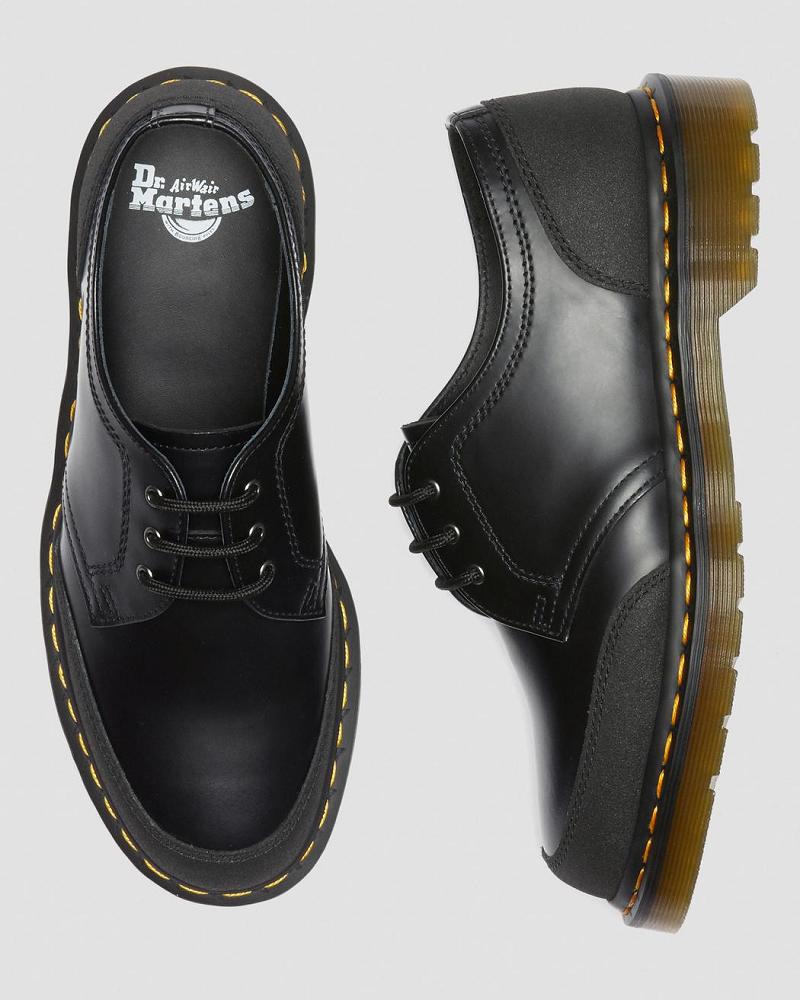 Black Men's Dr Martens 1461 Guard Panel Leather Oxfords Shoes | CA 592LIS